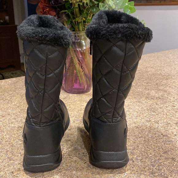 Totes Black Winter Snow Faux Fur Lined Boots 6W Edgen - Picture 6 of 17